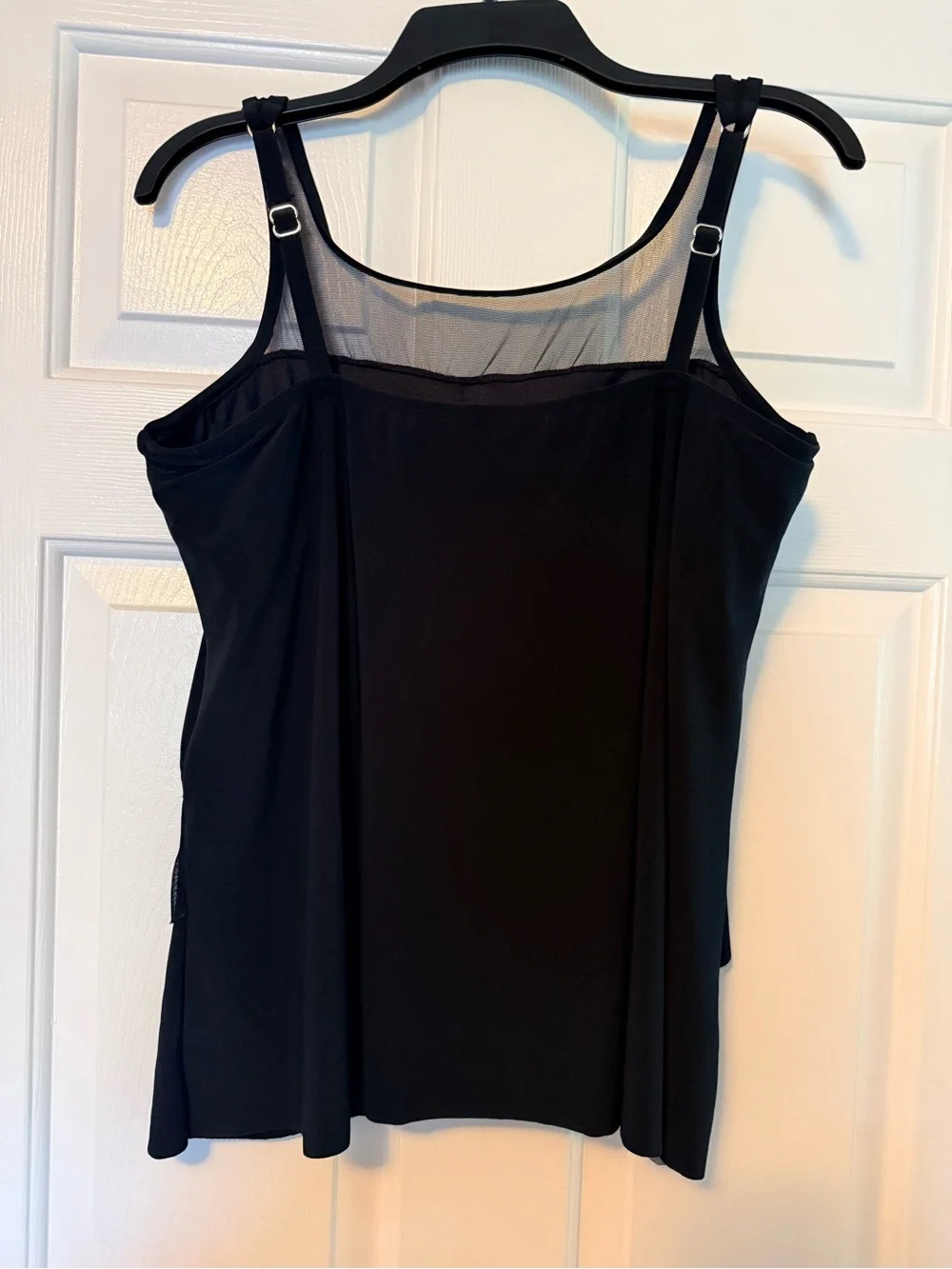 Miraclesuit Black Layered Mesh Yoke tankini swim Top